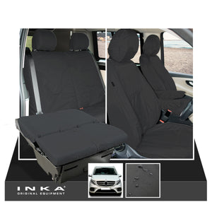 Mercedes Benz Marco Polo V-Class W447 INKA Full Set Front & Rear Tailored Waterproof Seat Covers Black MY-2014+