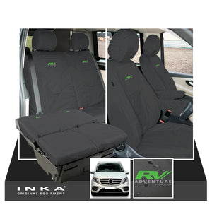 Mercedes Benz Marco Polo V-Class W447 INKA Full Set Front & Rear Tailored Waterproof Seat Covers Black MY-2014 Onwards