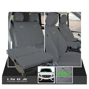 Mercedes Benz Marco Polo V-Class W447 INKA Full Set Front & Rear Tailored Waterproof Seat Covers Grey MY-2014 Onwards