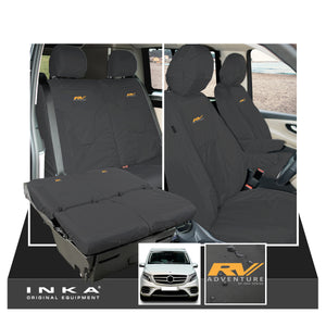 Mercedes Benz Marco Polo V-Class W447 INKA Full Set Front & Rear Tailored Waterproof Seat Covers Black MY-2014 Onwards