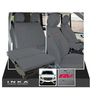 Mercedes Benz Marco Polo V-Class W447 INKA Full Set Front & Rear Tailored Waterproof Seat Covers Grey MY-2014 Onwards