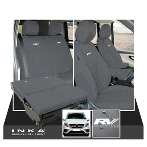 Mercedes Benz Marco Polo V-Class W447 INKA Full Set Front & Rear Tailored Waterproof Seat Covers Grey MY-2014 Onwards