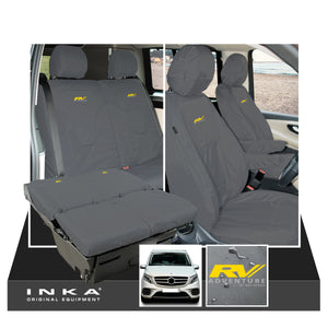 Mercedes Benz Marco Polo V-Class W447 INKA Full Set Front & Rear Tailored Waterproof Seat Covers Grey MY-2014 Onwards