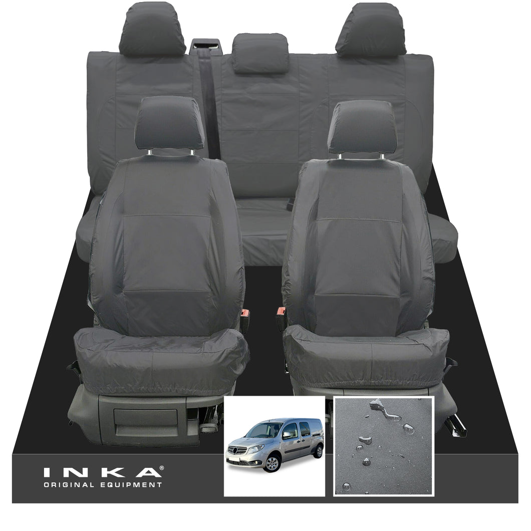 Mercedes Benz Citan W415 MY12-21 Front & Rear Set Tailored Waterproof Seat Covers Grey Fits Panel Van & Kombi