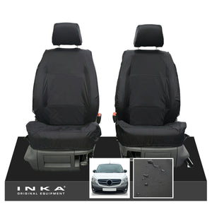 Mercedes Benz Citan W415 MY12-21 Front Pair Tailored Waterproof Seat Covers Black Fits Panel Van & Kombi