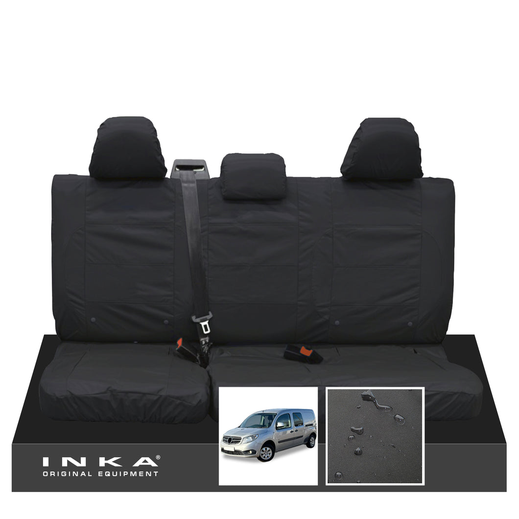 Mercedes Benz Citan W415 MY12-21 Rear Triple Tailored Waterproof Seat Covers Black Fits Panel Van & Kombi