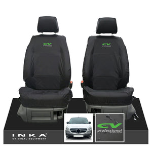 Mercedes Benz Citan W415 MY12-21 Front Pair Tailored Waterproof Seat Covers Black Fits Panel Van & Kombi