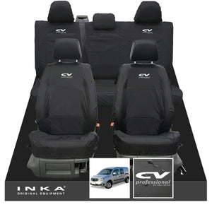 Mercedes Benz Citan W415 MY12-21 Front & Rear Set Tailored Waterproof Seat Covers Black Fits Panel Van & Kombi