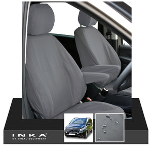 W447 Mercedes Benz Vito V-Class INKA Front 1+1 Tailored Waterproof Seat Covers Grey MY-2015-2020