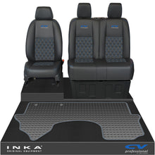 Load image into Gallery viewer, Mercedes Benz Sprinter Front 1+2 Bentley Diamond Quilt Leatherette Tailored Seat Covers &amp; Tailored Rubber Mat Black MY18 To Present Fits All Derivatives (Choice of 7 Colours)
