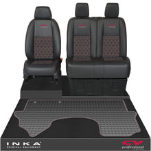 Load image into Gallery viewer, Mercedes Benz Sprinter Front 1+2 Bentley Diamond Quilt Leatherette Tailored Seat Covers &amp; Tailored Rubber Mat Black MY18 To Present Fits All Derivatives (Choice of 7 Colours)
