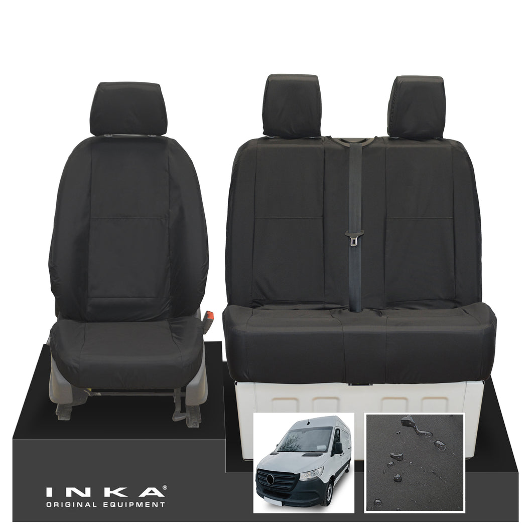 New Mercedes Benz Sprinter INKA Front Set Tailored Waterproof Seat Covers Black MY18 to Present Fits All Derivatives