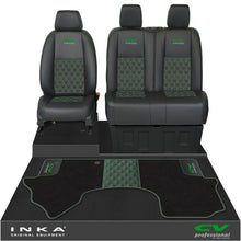 Load image into Gallery viewer, Mercedes Benz Sprinter Front 1+2 Bentley Leatherette Tailored Seat Covers &amp; Matching Tailored Floor Mat Black MY-2018> (7 Colours)
