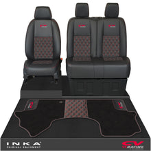 Load image into Gallery viewer, Mercedes Benz Sprinter Front 1+2 Bentley Leatherette Tailored Seat Covers &amp; Matching Tailored Floor Mat Black MY-2018> (7 Colours)
