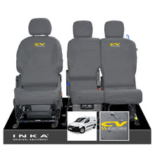 Load image into Gallery viewer, Peugeot Partner MK2 Front Inka Fully Tailored Waterproof Seat Covers Grey MY08-17
