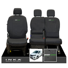 Load image into Gallery viewer, Peugeot Partner MK3 Front Inka Fully Tailored Waterproof Seat Covers Black MY2018 Onwards
