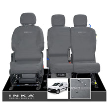 Load image into Gallery viewer, Peugeot Partner MK2 Front Inka Fully Tailored Waterproof Seat Covers Grey MY08-17
