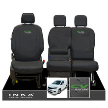 Load image into Gallery viewer, Peugeot Partner MK3 Front Inka Fully Tailored Waterproof Seat Covers Black MY2018 Onwards
