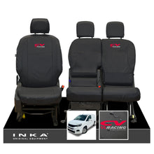 Load image into Gallery viewer, Peugeot Partner MK3 Front Inka Fully Tailored Waterproof Seat Covers Black MY2018 Onwards
