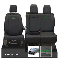 Peugeot Expert INKA Front 1+2 Tailored Waterproof Seat Covers Black MY16 onwards - CV Professional Embroidery
