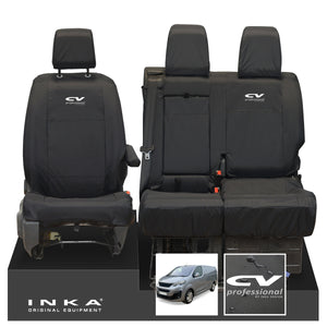 Peugeot Expert INKA Front 1+2 Tailored Waterproof Seat Covers Black MY16 onwards