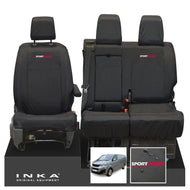 Peugeot Expert INKA Front 1+2 Tailored Waterproof Seat Covers Black MY16 onwards - Sport-Series Embroidery