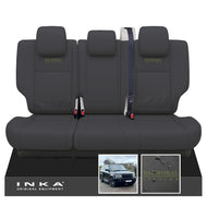 Range Rover SPORT L320 MK1 Rear Tailored Waterproof Seat Covers with Center Armrest Black MY05-13 With Balmoral Edition Embroidery