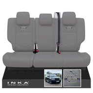 Range Rover SPORT L320 MK1 Rear Tailored Waterproof Seat Covers with Center Armrest Grey MY05-13 With Global Explorer Edition Embroidery