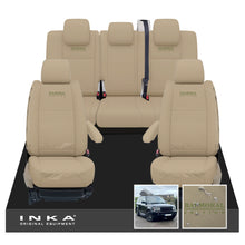 Load image into Gallery viewer, Range Rover SPORT L320 MK1 Front &amp; Rear Set with Center Armrest Tailored Waterproof Seat Covers Almond MY05-13 With Balmoral Edition Embroidery
