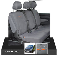 INKA Mercedes Benz Vito , V Class W447 Rear Crew Cab Waterproof Seat Covers Grey (Choice of 7 Colours) - Formula CV Embroidery
