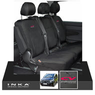 INKA Mercedes Benz Vito , V Class W447 Rear Crew Cab Waterproof Seat Covers Black (Choice of 7 Colours) - CV Professional Embroidery