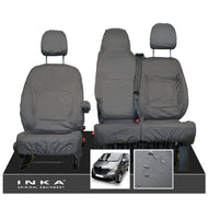 INKA Renault Trafic Sport (Business Plus) Tailored Waterproof Seat Covers Front Set 1+2 - Grey MY14 Onwards - Plain Embroidery