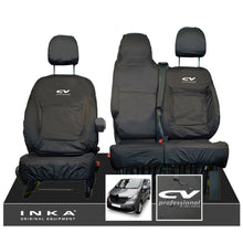 Load image into Gallery viewer, INKA Renault Trafic Sport (Business Plus) Tailored Waterproof Seat Covers Front Set 1+2 - Black MY14 Onwards
