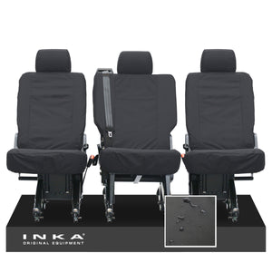 VW Transporter Shuttle T6.1, T6 Rear 1+1+1 Tailored Waterproof Seat Covers Black MY-15-23