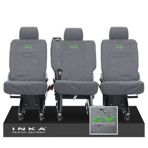 VW Transporter Shuttle T6.1, T6 Rear 1+1+1 Tailored Waterproof Seat Covers Grey MY-15-23