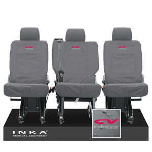 VW Transporter Shuttle T6.1, T6 Rear 1+1+1 Tailored Waterproof Seat Covers Grey MY-15-23