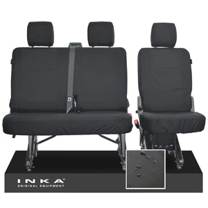 VW Transporter T6.1, T6 INKA Rear 2+1 Tailored Waterproof Seat Cover Set Black MY-15-24