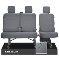 VW Transporter T6.1, T6 INKA Rear 2+1 Tailored Waterproof Seat Cover Set Grey MY15-24