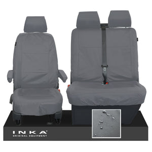 VW Transporter Shuttle T6.1, T6 Front 1+2 Tailored Waterproof Seat Covers MY-15-23 [Choice of 2 Colours]