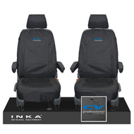 VW Transporter T6.1,T6,T5.1 INKA Front 1+1 Tailored Waterproof Seat Covers Black - Plain (inferred) Embroidery