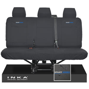 VW Transporter T6.1,T6,T5.1 INKA Rear Triple Tailored Waterproof Seat Cover Set Black MY 09-23