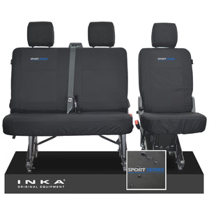 VW Transporter T6.1, T6 INKA Rear Set 2+1 Tailored Waterproof Seat Covers Black