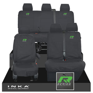 VW Transporter T6.1, T6, T5.1 Front 1+2 & Rear Triple Tailored Waterproof Seat Covers Black MY 10-24