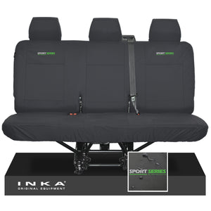 VW Transporter T6.1,T6,T5.1 INKA Rear Triple Tailored Waterproof Seat Cover Set Black MY 09-23