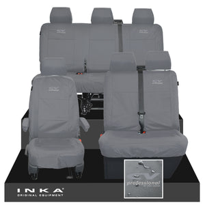 VW Transporter T6.1, T6, T5.1 Front 1+2 & Rear Triple Tailored Waterproof Seat Covers Grey MY 10-24