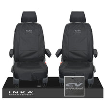 Load image into Gallery viewer, VW Transporter Shuttle T6.1, T6 Front 1+1 Tailored Waterproof Seat Covers Black MY-15-23
