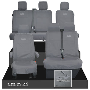 VW Transporter T6.1, T6, T5.1 Front 1+2 & Rear 2+1 Tailored Waterproof Seat Covers Grey MY-10-24