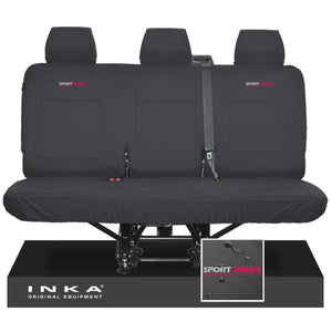 VW Transporter T6.1,T6,T5.1 INKA Rear Triple Tailored Waterproof Seat Cover Set Black MY 09-23