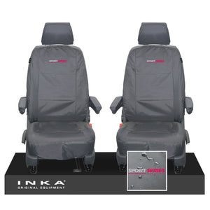 VW Transporter T6.1,T6,T5.1 INKA Front 1+1 Tailored Waterproof Seat Covers Grey