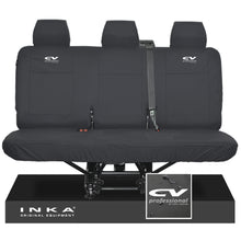 Load image into Gallery viewer, VW Transporter T6.1,T6,T5.1 INKA Rear Triple Tailored Waterproof Seat Cover Set Black MY 09-23
